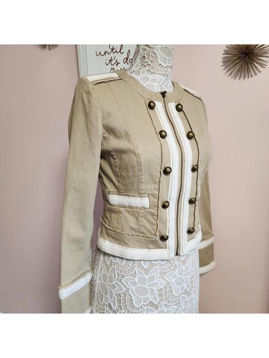 White House Black Market Jackets & Blazers - flawless White House Black Market Tan white military like blazer jacket 6